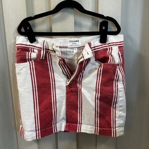 Frame Denim Red and White Striped Garment